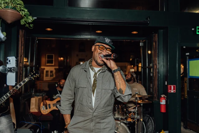 Vocalist performing in an intimate venue
